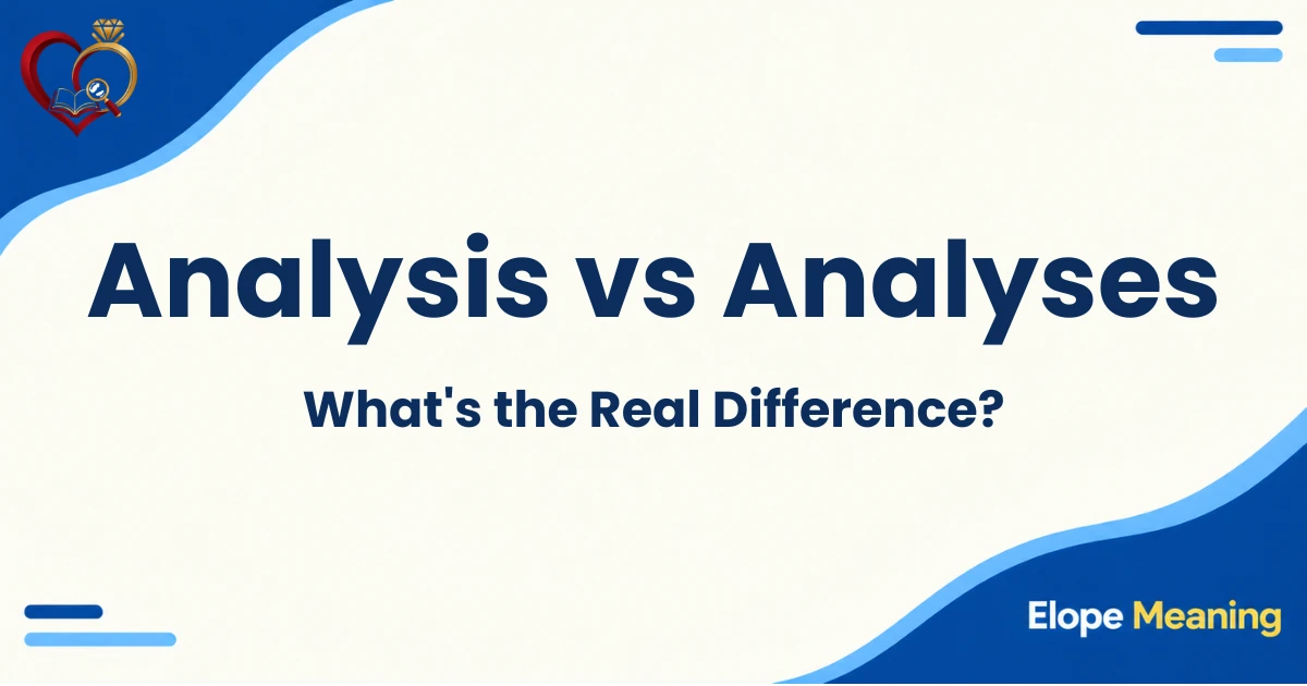 Analysis vs Analyses