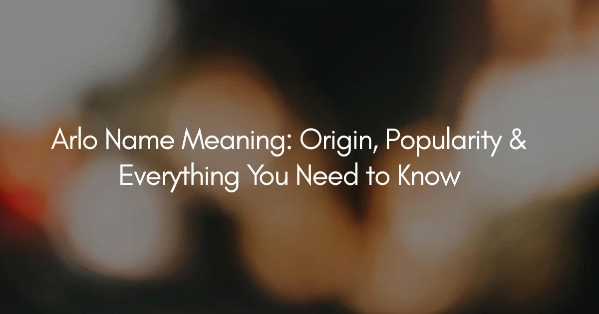 Arlo Name Meaning